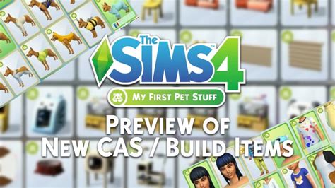 The Sims 4 My First Pet Stuff Thumbnail Preview Of New Cas And Build Items