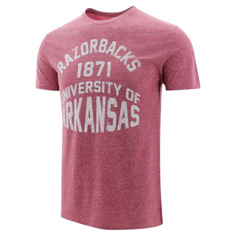 Arkansas Razorbacks Retro Stack Unisex Tri Blend Short Sleeve T Shirt