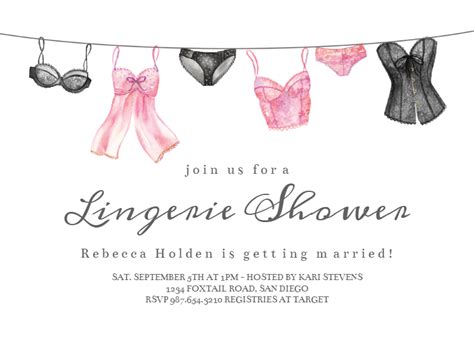 Lingerie Bridal Shower Invitation Template Free Greetings Island