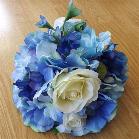 Rustic Blue Silk Flower Collection Artificial Wedding Flowers