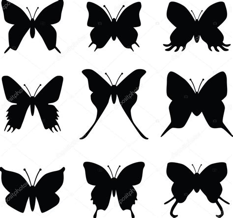 Butterfly Silhouette Vector — Stock Vector © Photos 2239797