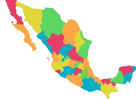 Mapa De México Con Nombres Y División Política