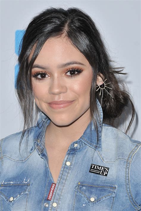 jenna ortega straight dark brown bun face framing pieces hairstyle steal her style