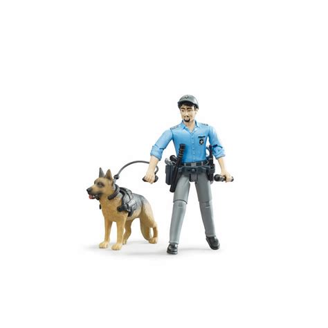 Bruder Bworld Policeman With Dog 3 Pcs Police Play Figure Accessories
