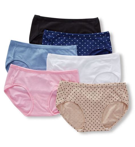 Womens Hanes Et41a6 Cotton Stretch Hipster Panties 6 Pack Assorted 7 Walmart Canada