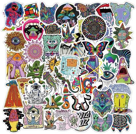 Trippy Sticker Packs Psychedelic Stickers Hippie Stickers Etsy Uk