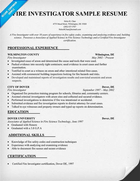 Crime Scene Investigator Resume Example Writing Tips Free 2021