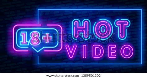 Hot Video Night Sign Neon Style Stock Vector Royalty Free 1359501302