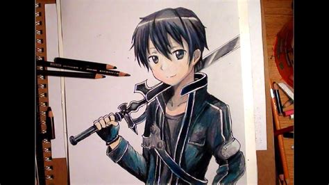 Drawing Kirito From Sword Art Online Timelapse Youtube