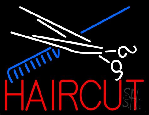 Scissor And Comb Haircut Led Neon Sign Hair Cut Neon Signs