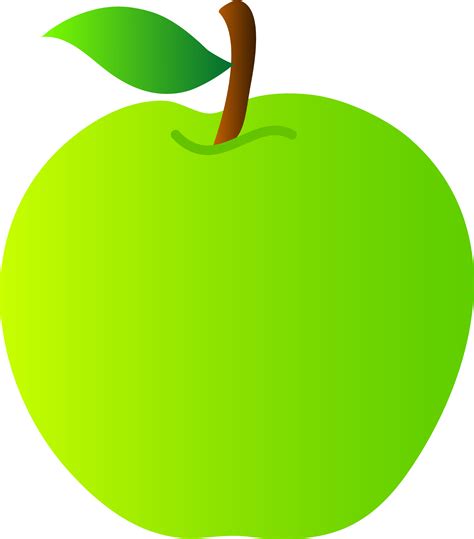 Green Apple Vector Drawing Free Clip Art