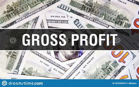 Gross Profit Text Concept Closeup American Dollars Cash Money3d