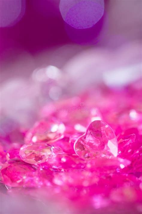 Many Pink Little Crystal Hearts Stock Image Image Of Sweet Feelings