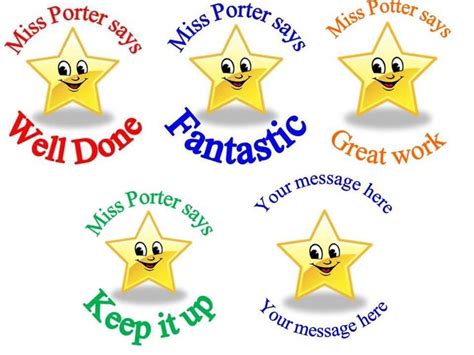 70 Personalised Teacher Stickers Reward Stickers 3for2 Well Done Labels