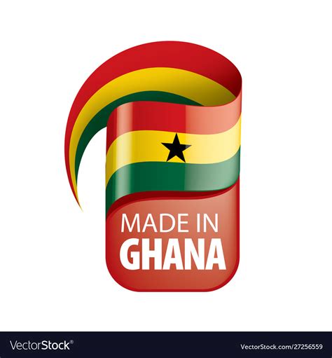Ghana Flag On A White Royalty Free Vector Image