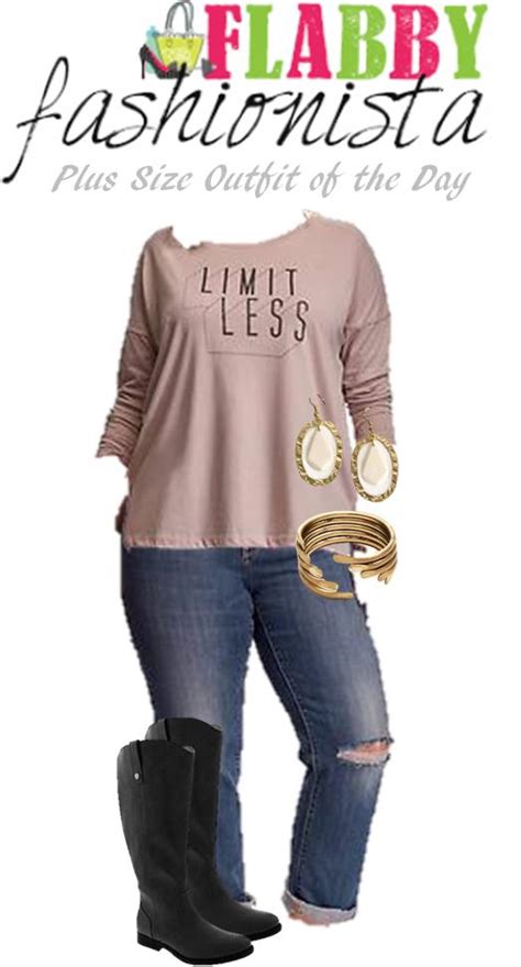 Plus Size Outfit Of The Day Tee And Jeans For Fall Flabby