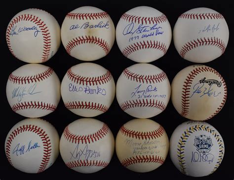 Lot Detail Collection Of 12 Autographed Baseballs Wal Barlick