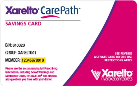 This card is valid for up to 13 fills. XareltoCarePath Savings Card