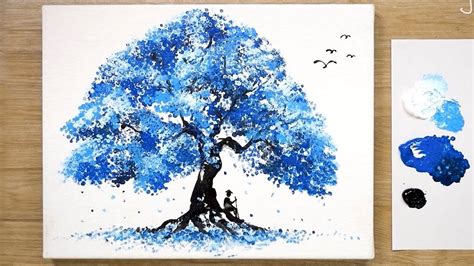 Traveler Blue Tree Painting Technique Art Hacks Painting
