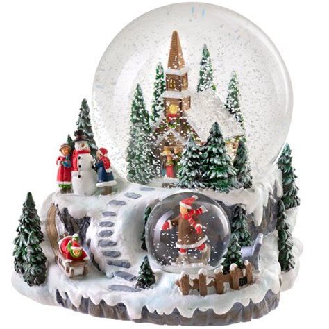 The Seasonal Aisle Musical Village Scene Christmas Snow Globe Wayfair