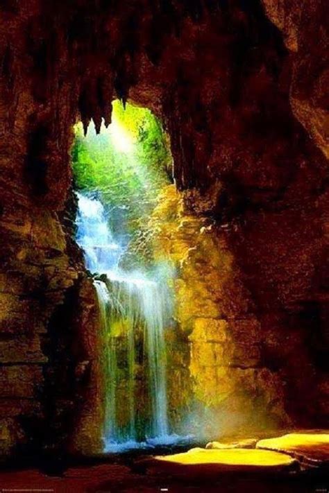 Cave Waterfall Waterfall Beautiful Places Nature