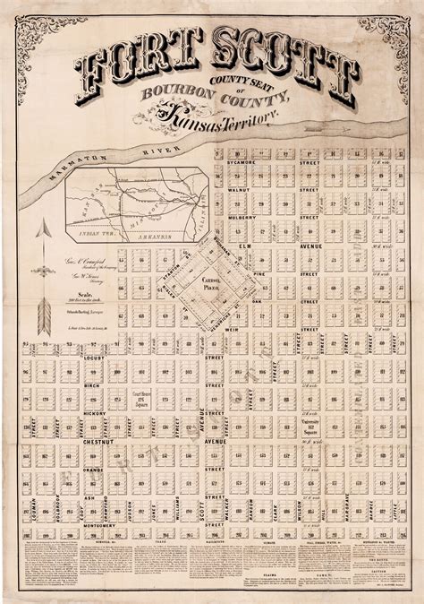 Rare Plan Of Fort Scott During The Bleeding Kansas Era Rare And Antique