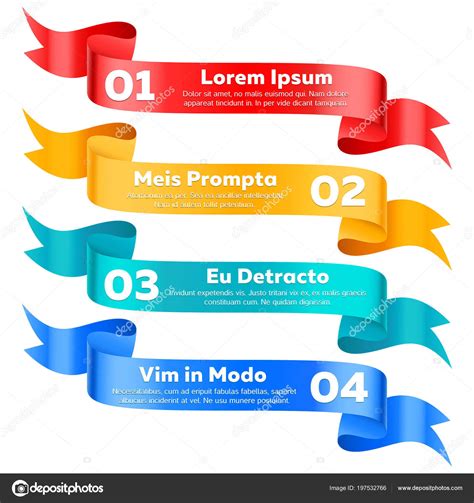 Modern Infographics Options Ribbon Banners Vector Set — Stock Vector