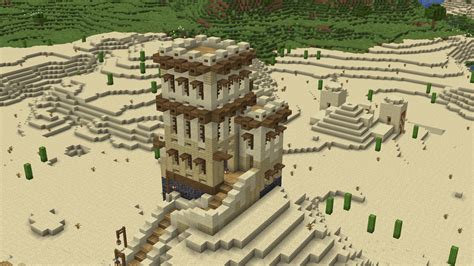 Small Sandstone Towerhouse In Desert Minecraft Map