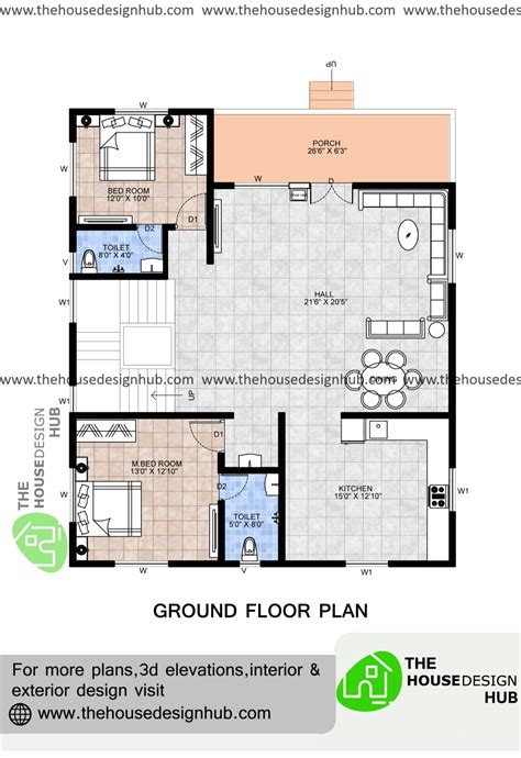 35 X 42 Ft 2bhk Modern House Plan In 1500 Sq Ft The House Design Hub