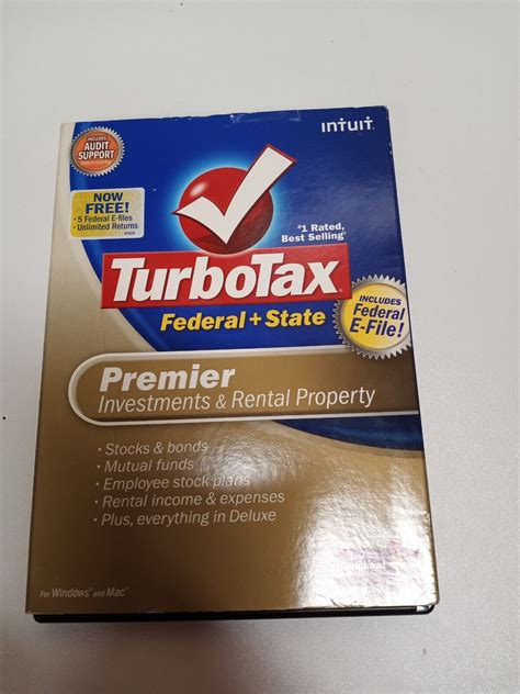 Turbotax Federal State Taxes Premier Investment And Rental Properties