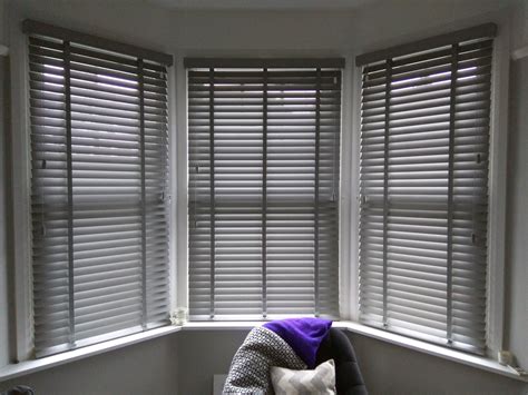 Estate Grey Wood Venetian Blinds Bay Window Blinds Brixton Made