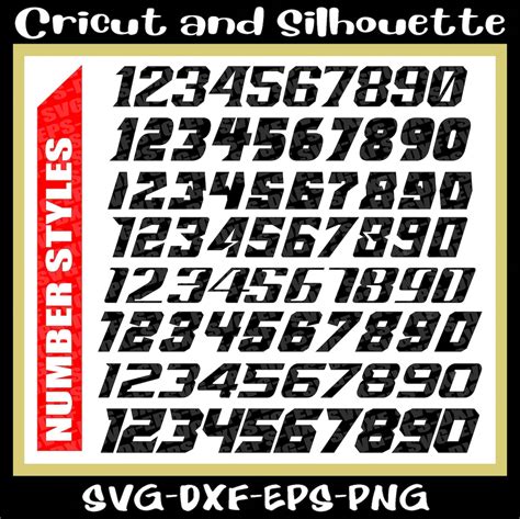 Motocross Number Font Style Svg Files Racing Plate Svgcricut
