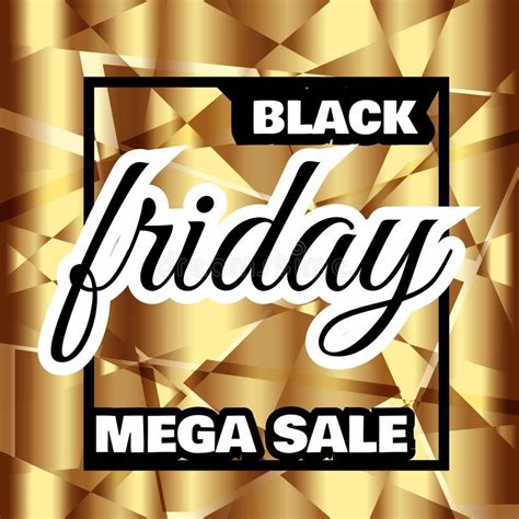 Black Friday Mega Sale Sticker Or Black Friday Discount Banner O Stock