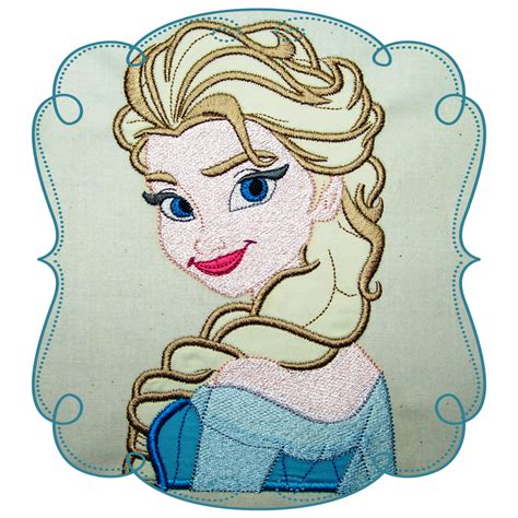Princess Elsa Applique Machine Embroidery Design Pattern Instant Download Machine Embroidery