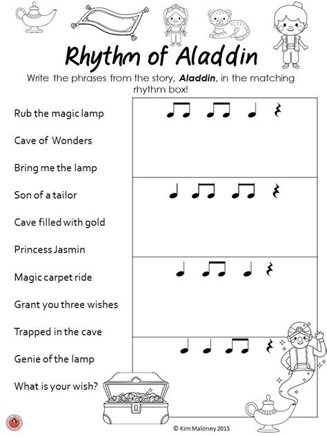 Rhythm Worksheets Fun With Fairy Tales Music Lessons For Kids Music