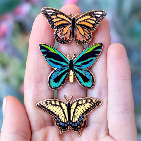 Butterfly Enamel Pin Set Enamel Pins Butterfly Enamel Pin Collection