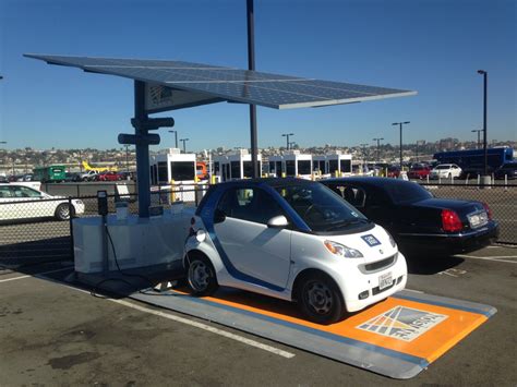 Self Contained Solar Carport With Battery Electric Car Charging For