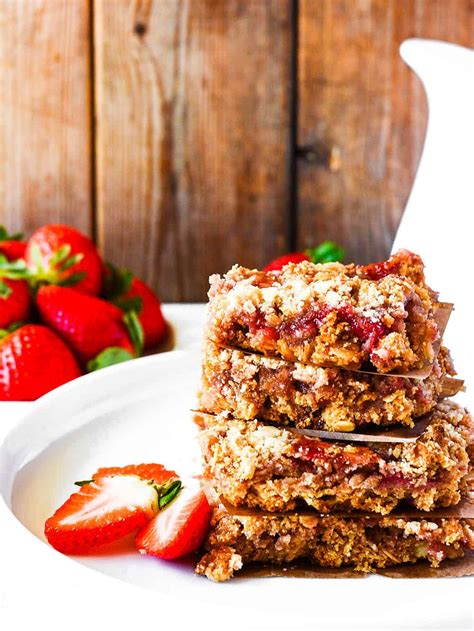 Gluten Free Vegan Strawberry Oat Bars Healthier Steps