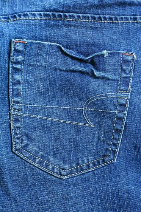 Back Pocket Of Female Blue Jeans Stock Photo Image Of Pocket Closeup