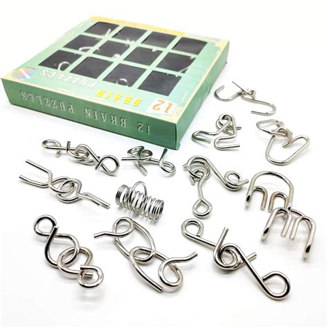 Buy Brain Teaser Puzzles For Kids And Adults Pack Of 12 Ikeelo Metal