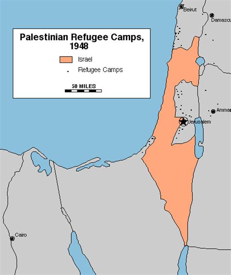 Map Of Palestinian Refugee Camps 1948