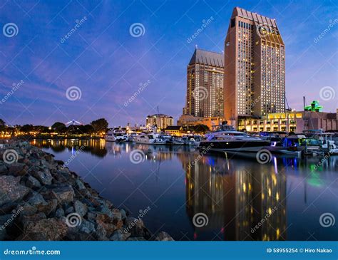 San Diego Harbor At Dawn Stock Photo Image Of Clouds 58955254