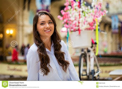 Young Brunette Woman Stock Photo Image Of Female Mall 90815548