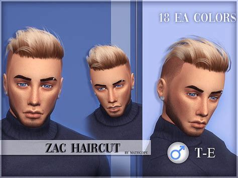Sims4cc Sims4 Custom Content Mathcopes Zac Hair Ea Sims Sims 4