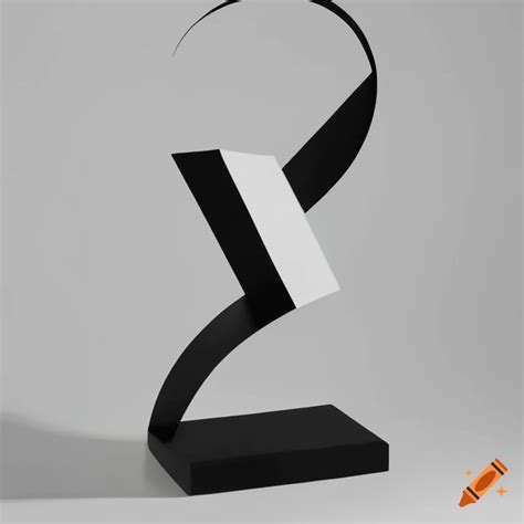Abstract Black And White Sculpture With Golden Ratio