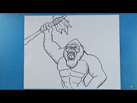 How To Draw Kong With Axe How To Draw King Kong Kong Drawings