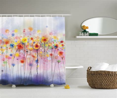 Memory Home Watercolor Flower Shower Curtain Decor
