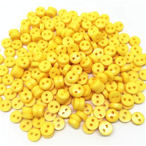 1000pcs Gold Yellow 6mm Round Resin Mini Tiny Mini Buttons Sewing