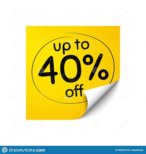 Up To 40 Percent Off Sale Discount Offer Price Sign Vector Stock
