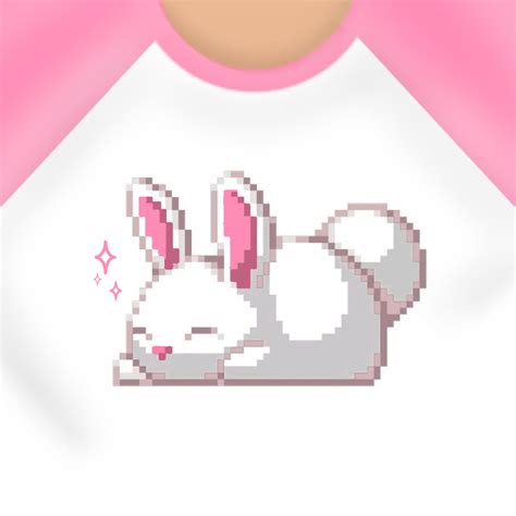 Free Roblox T Shirt Pink Plain 8 Bit Cute Bunny Tee 🐰🌸 Siyah üst